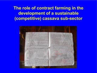 The role of Contract Farming in the Development of a Competitive and Sustainable Cassava Sub-sector in Vietnam