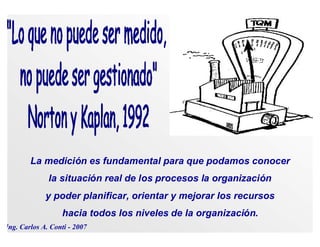 V alor Económico  Sustentable Ing. Carlos A. Conti - 2009 Cuando se mejora la Calidad de los Procesos y  también  la Calidad de los Productos & Servicios. Se acortan los tiempos de entrega Decrecen los tiempos muertos  debido a menos:  reprocesos, errores y retrasos Se utiliza mejor  el tiempo máquina y los materiales.  Menos Hs Hombre  utilizadas en la   organización . 