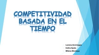 COMPETITIVIDAD
BASADA EN EL
TIEMPO
• Lorena Arciniegas
• Indira Ayala
• Milena Montoya
 