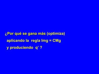¿ Por qué se gana más  (optimiza)  aplicando la  regla Img = CMg  y produciendo  q’ ? 