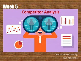 Competitor Analysis
Week 5
Competitor Analysis
Week 5
Hospitality Marketing
Nur Agustinus
Hospitality Marketing
Nur Agustinus
 