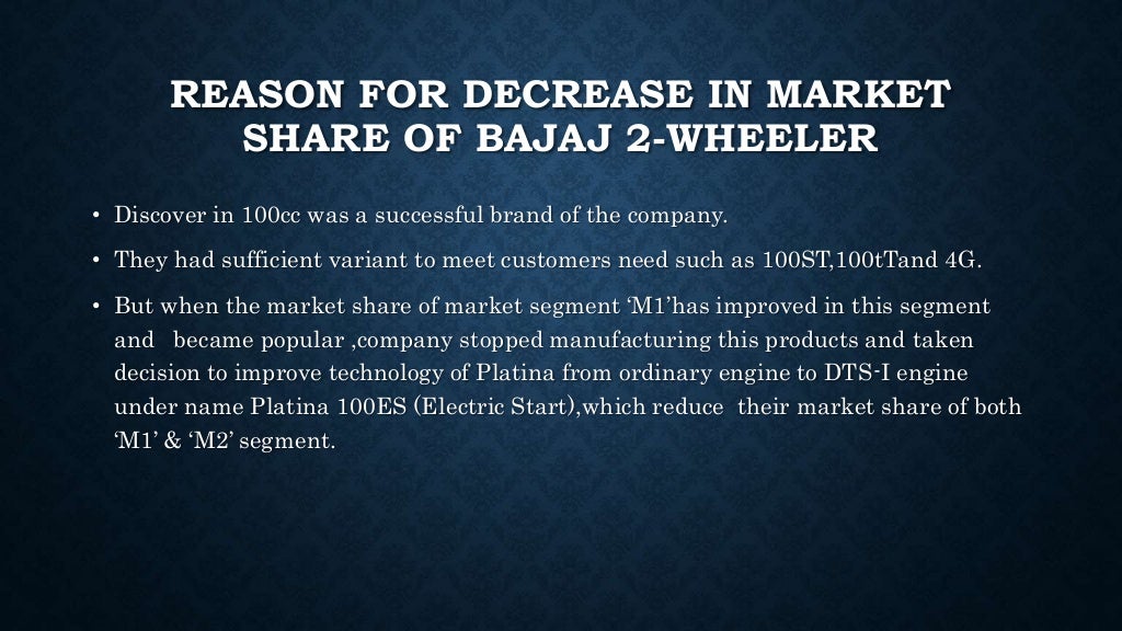 Decline in market share of Bajaj 2 wheeler in India