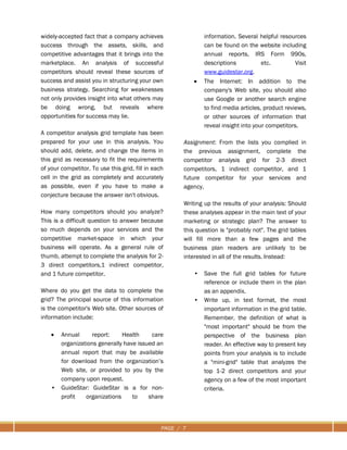 Competitor analysis report format | PDF