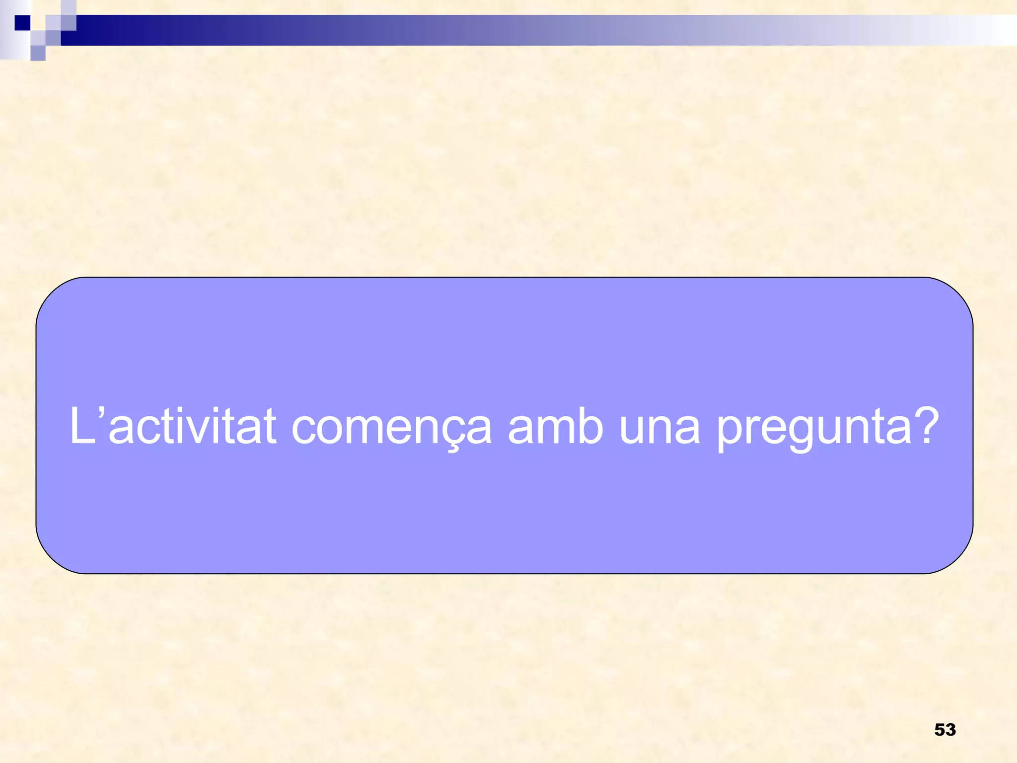 L’activitat comença amb una pregunta? 