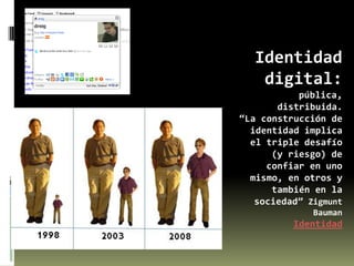 Identidad
    digital:
           pública,
       distribuida.
“La construcción de
  identidad implica
  el triple desafío...