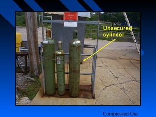 Unsecured
cylinder




Compressed Gas
 