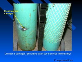 Electrical arc
damage




Cylinder is damaged. Should be taken out of service immediately!

                                               Compressed Gas
 