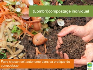 (Lombri)compostage individuel

Faire chacun soit autonome dans sa pratique du
compostage

 