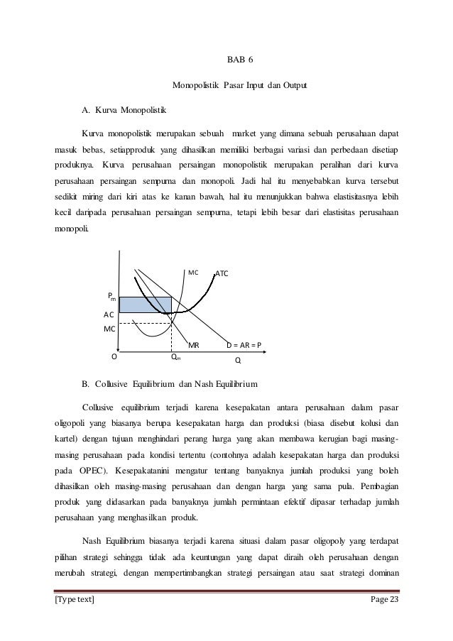 Unsur Monopoli Di Dalam Pasar Persaingan Monopolistik