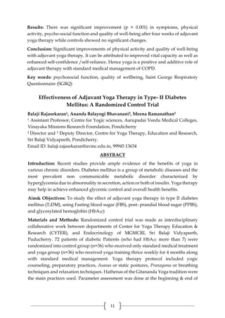 International Workshop on Holistic Approach of Yoga Therapy in Health ...