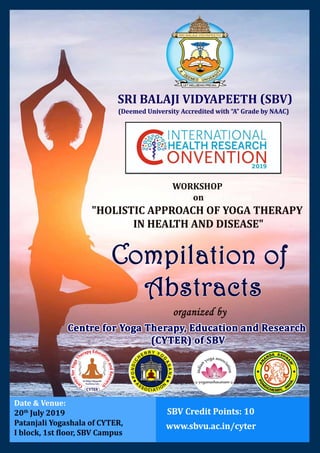 International Workshop on Holistic Approach of Yoga Therapy in