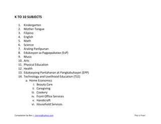 Complete Compilation of Curriculum Guides for K to 12 Education System ...