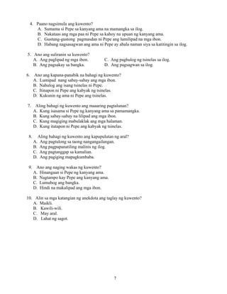 Grade 7 (Alternative) Filipino I - Learning Module for EASE