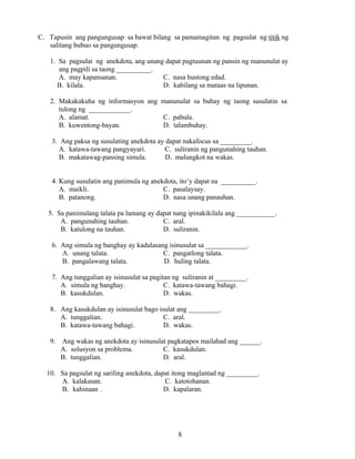 Grade 7 (Alternative) Filipino I - Learning Module for EASE