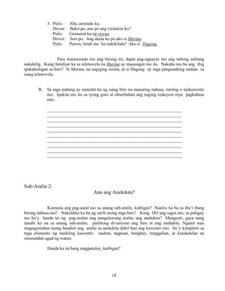 Grade 7 (Alternative) Filipino I - Learning Module for EASE