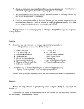 Grade 7 (Alternative) Filipino I - Learning Module for EASE