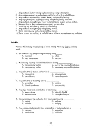 Grade 7 (Alternative) Filipino I - Learning Module for EASE