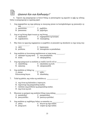 Grade 7 (Alternative) Filipino I - Learning Module for EASE