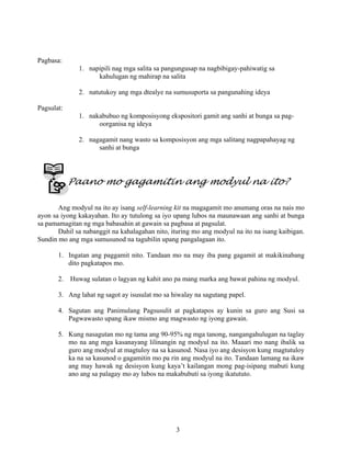 Grade 7 (Alternative) Filipino I - Learning Module for EASE