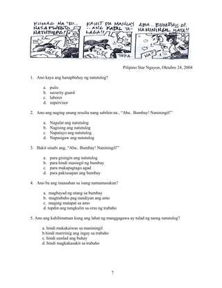 Grade 7 (Alternative) Filipino I - Learning Module for EASE