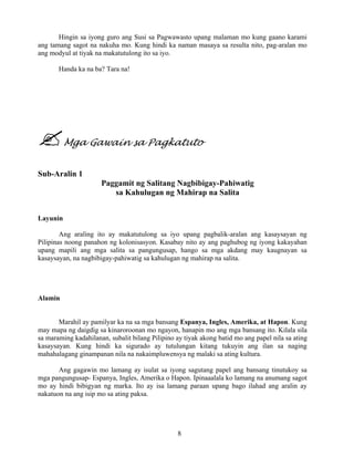 Grade 7 (Alternative) Filipino I - Learning Module for EASE