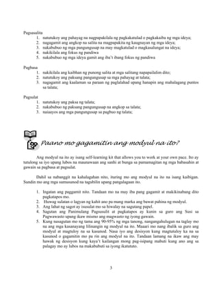 Grade 7 (Alternative) Filipino I - Learning Module for EASE