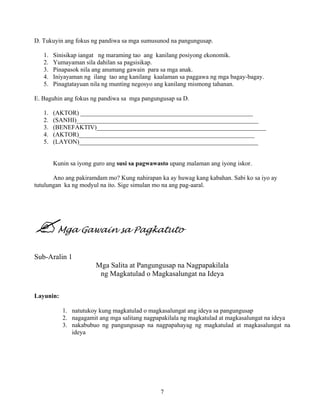 Grade 7 (Alternative) Filipino I - Learning Module for EASE