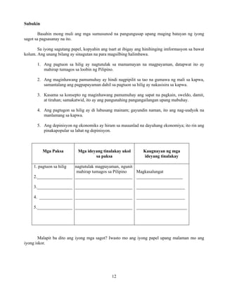 Grade 7 (Alternative) Filipino I - Learning Module for EASE
