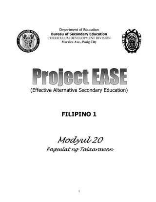 Grade 7 (Alternative) Filipino I - Learning Module for EASE