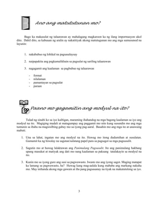 Grade 7 (Alternative) Filipino I - Learning Module for EASE