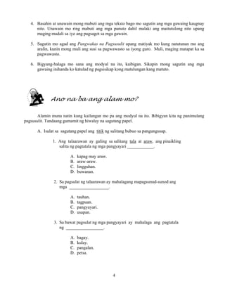 Grade 7 (Alternative) Filipino I - Learning Module for EASE