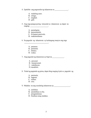 Grade 7 (Alternative) Filipino I - Learning Module for EASE