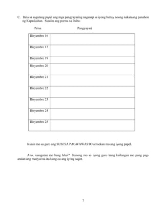 Grade 7 (Alternative) Filipino I - Learning Module for EASE