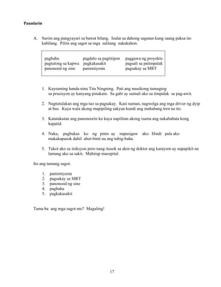 Grade 7 (Alternative) Filipino I - Learning Module for EASE