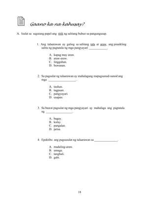 Grade 7 (Alternative) Filipino I - Learning Module for EASE