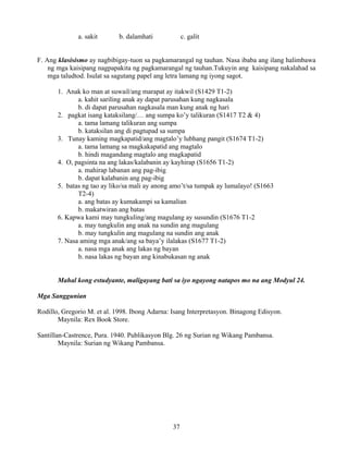 Grade 7 (Alternative) Filipino I - Learning Module for EASE