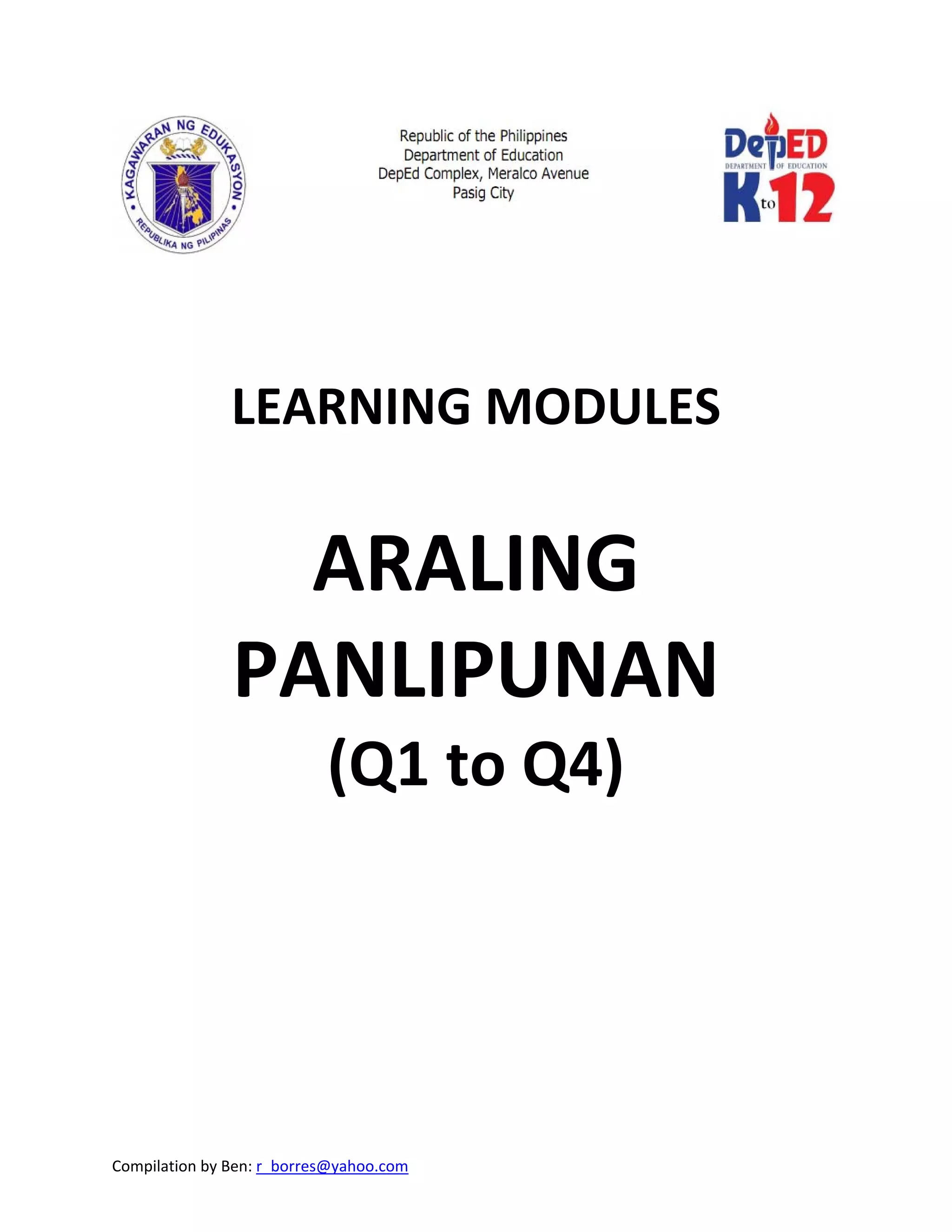 Compilation of Learning Modules in Grade 8 (K to 12 Education System in ...