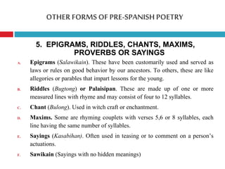 Compilation Of Philippine Literature During Pre Spanish And Spanish C