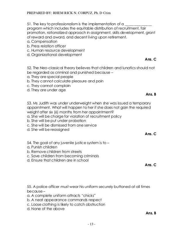 Compilation of previous board examination questions