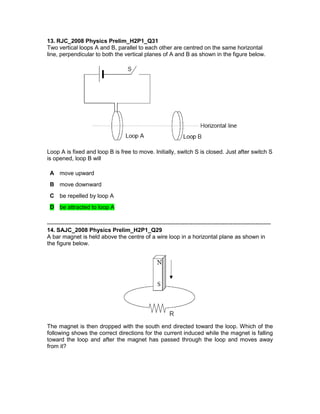 J2 Physics 2008 prelim electromagnetic induction (questions + ans for ...