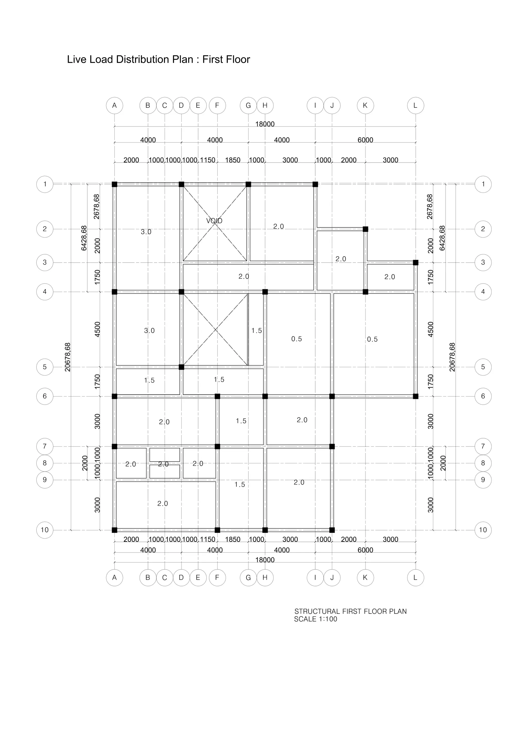 LiveLoadDistributionPlan:FirstFloor
 