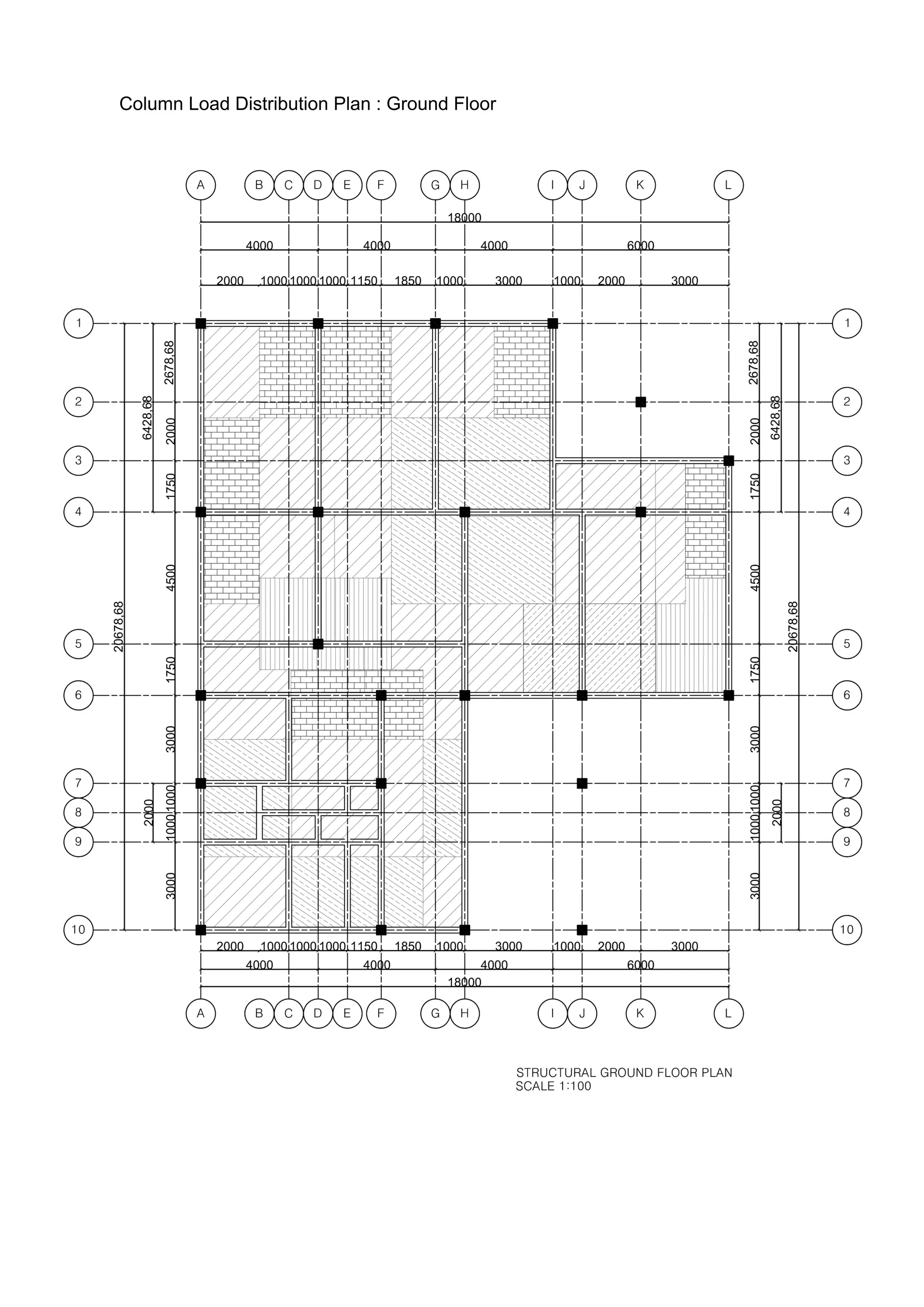 ColumnLoadDistributionPlan:GroundFloor
 