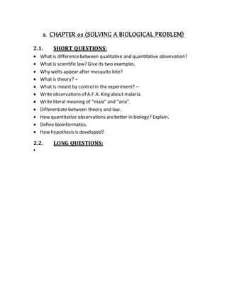 Compiled past papers of BIOLOGY [Class 09 (2013 16)] | DOCX