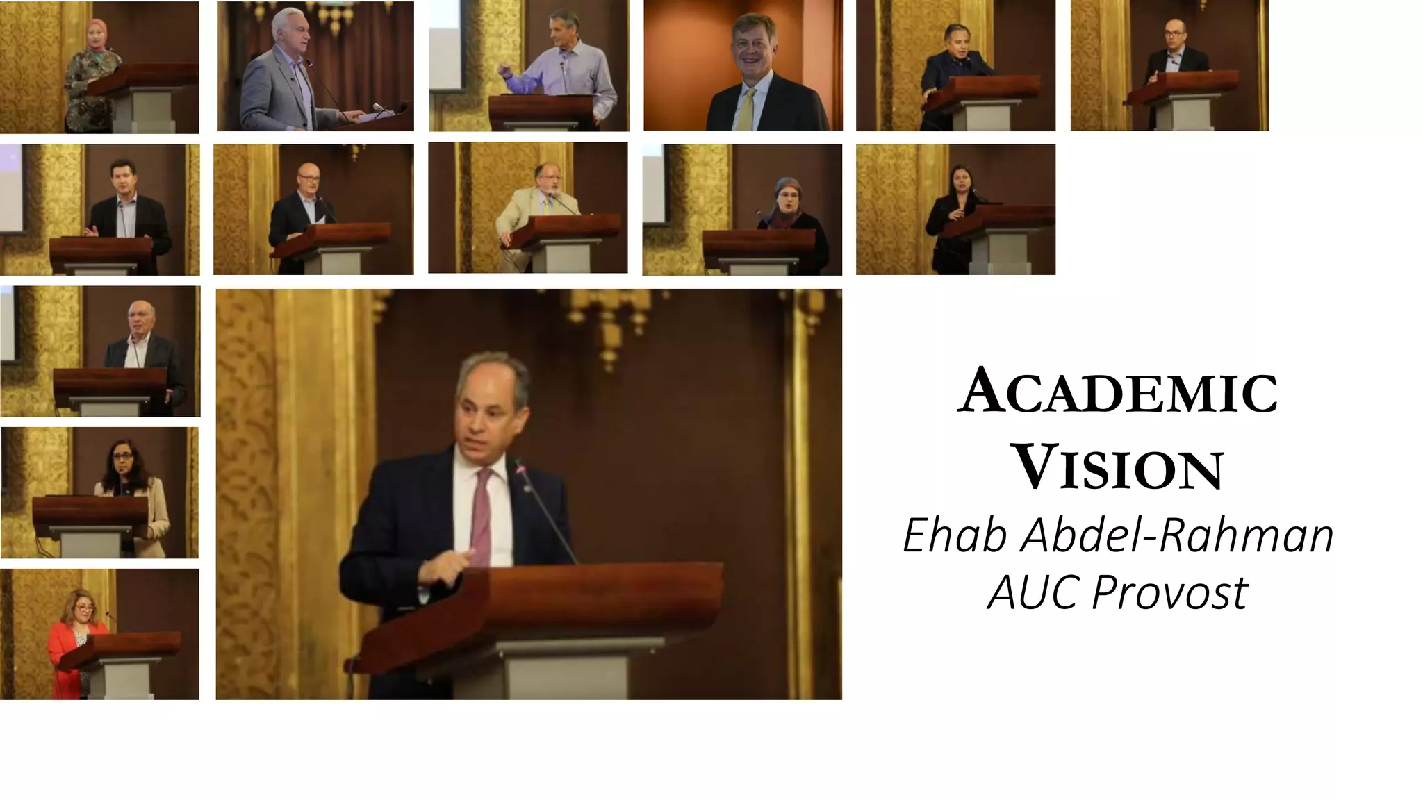 ACADEMIC
VISION
Ehab Abdel-Rahman
AUC Provost
 