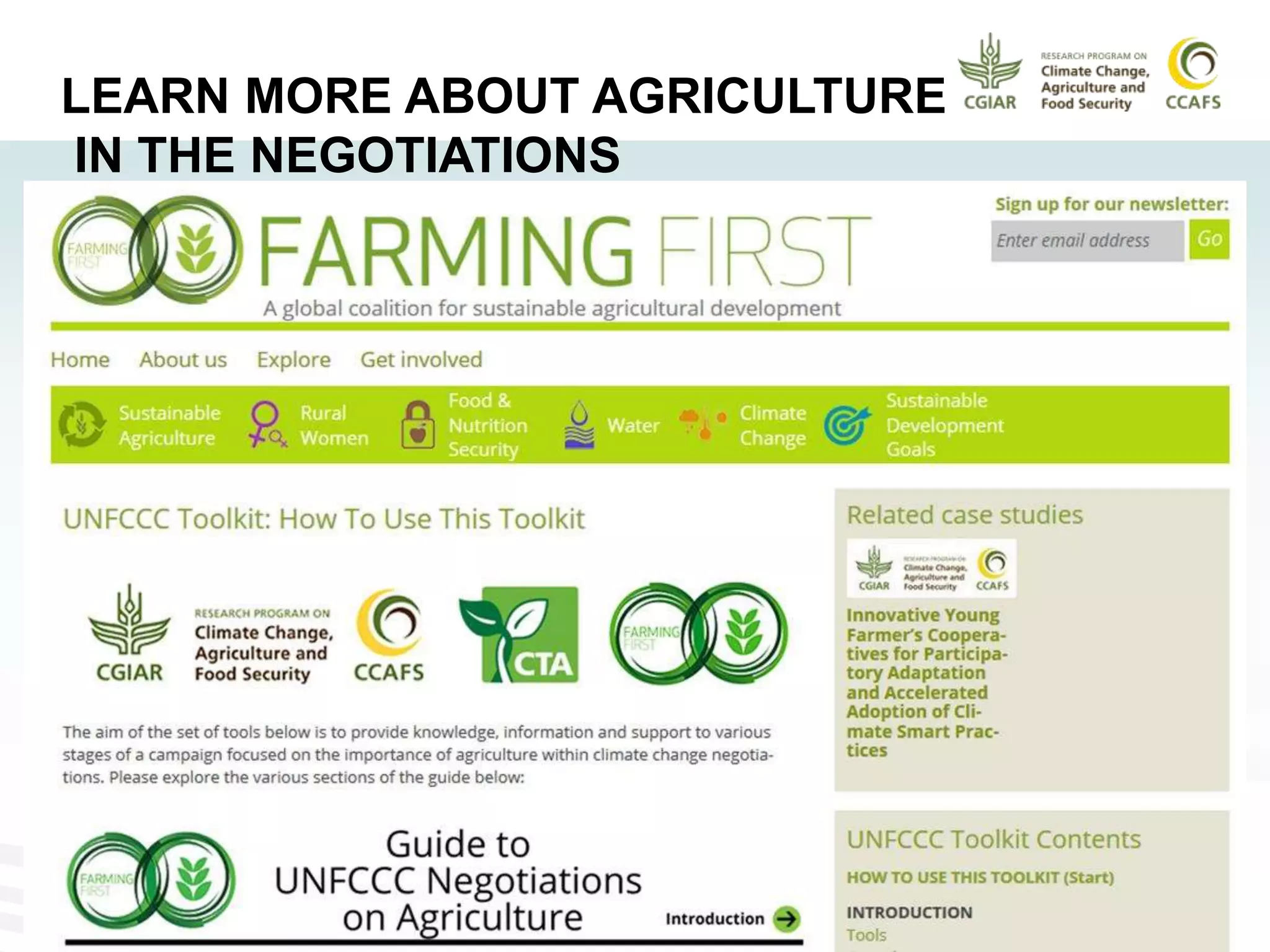 LEARN MORE ABOUT AGRICULTURE
IN THE NEGOTIATIONS
 