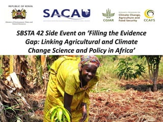 SBSTA 42 Side Event on ‘Filling the Evidence
Gap: Linking Agricultural and Climate
Change Science and Policy in Africa’
 
