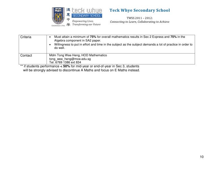 Secondary 3 math practice test