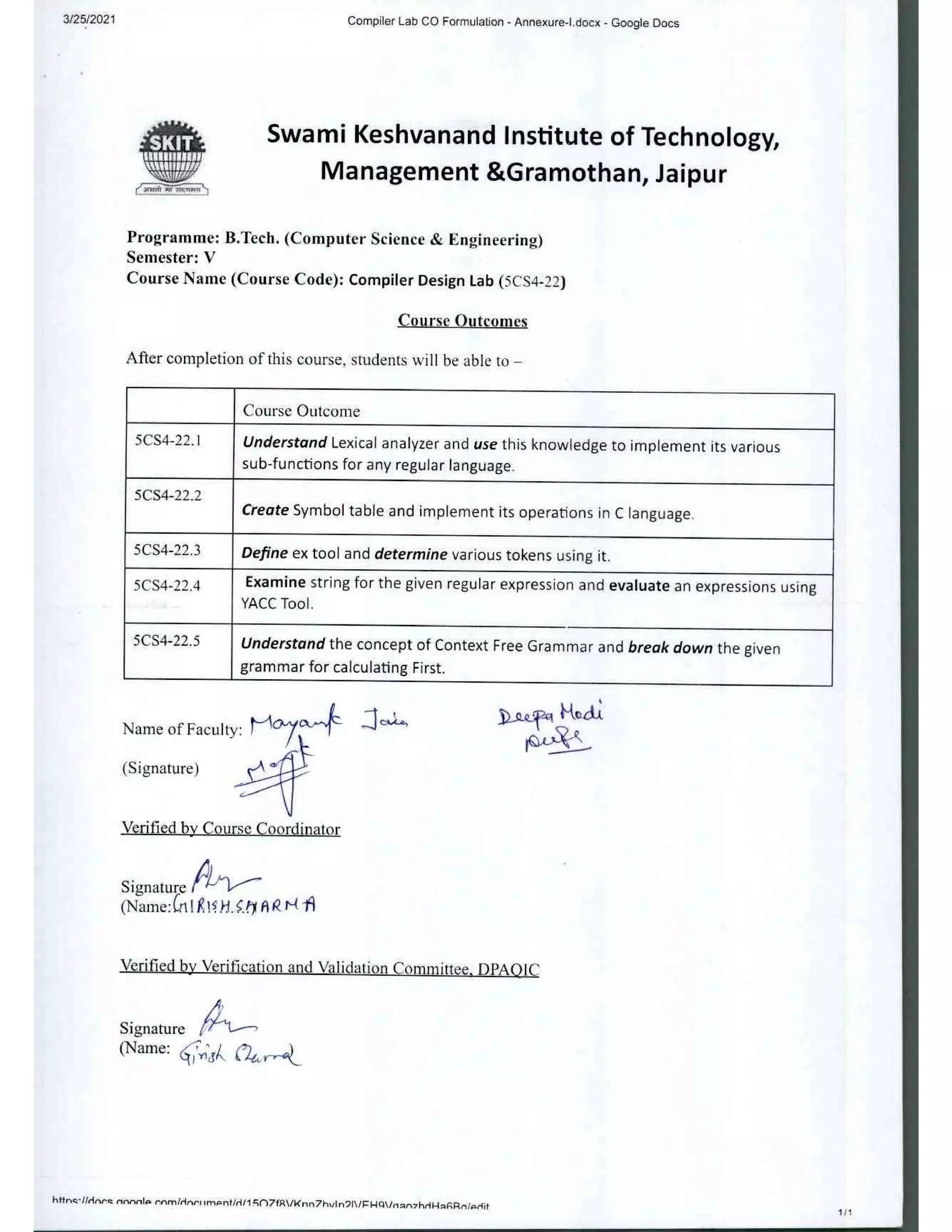 Compiler design-lab-manual v-cse