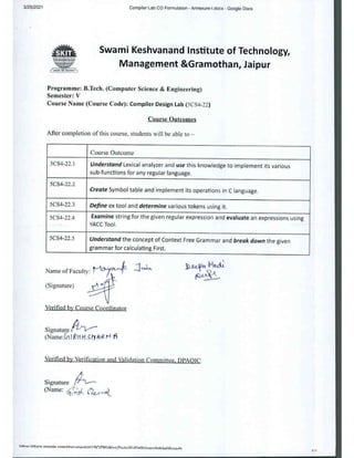 Compiler design-lab-manual v-cse