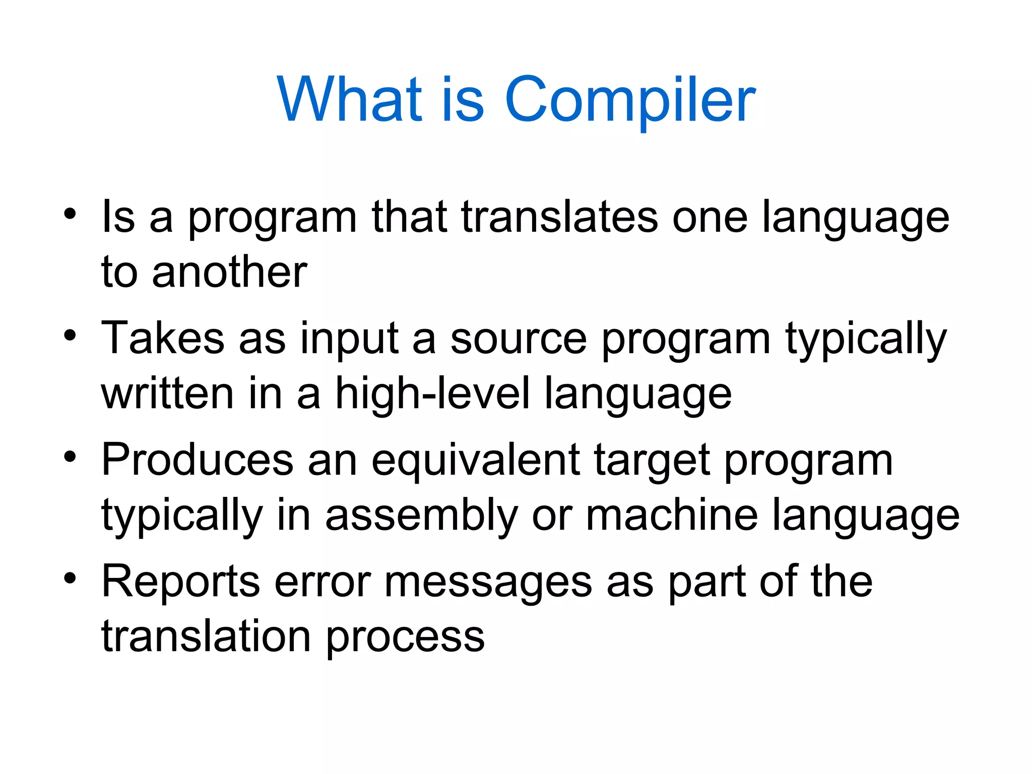 what is compiler and five phases of compiler | PPT | Programming ...